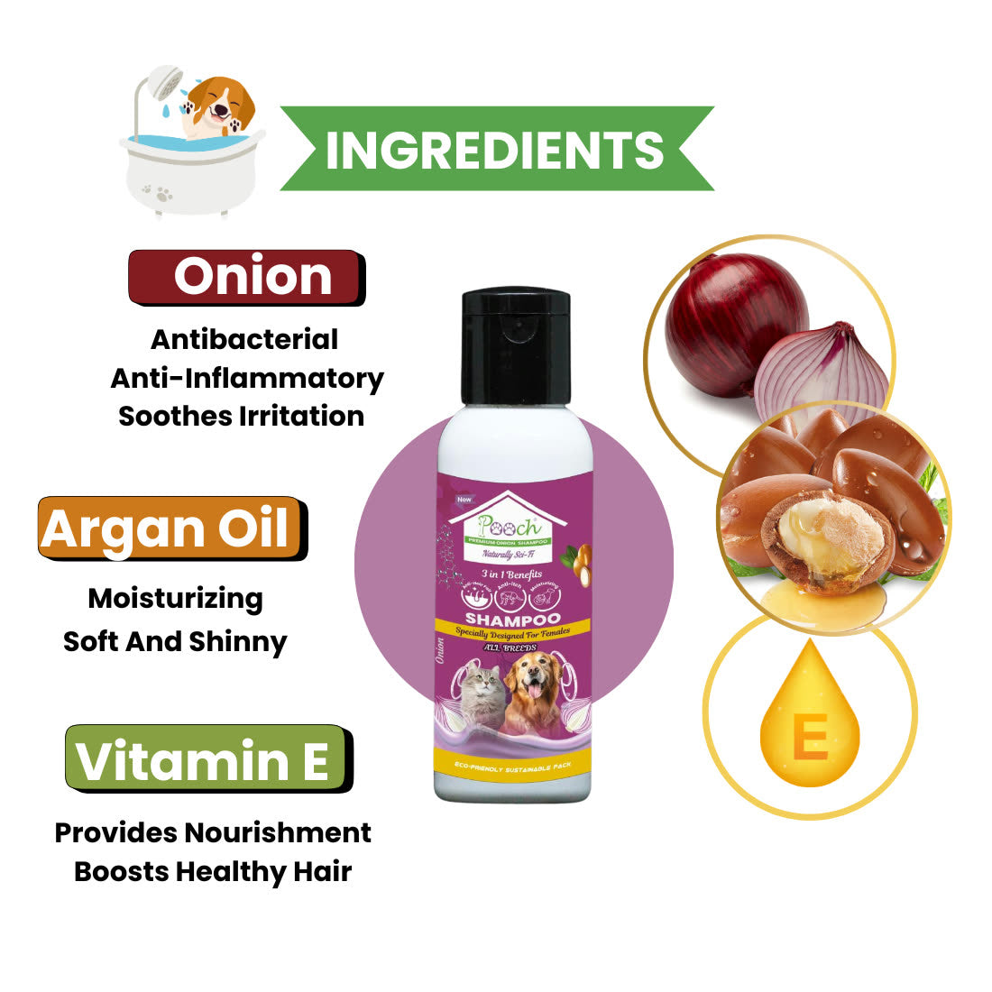 Pooch Onion Shampoo (Female) - 50ml